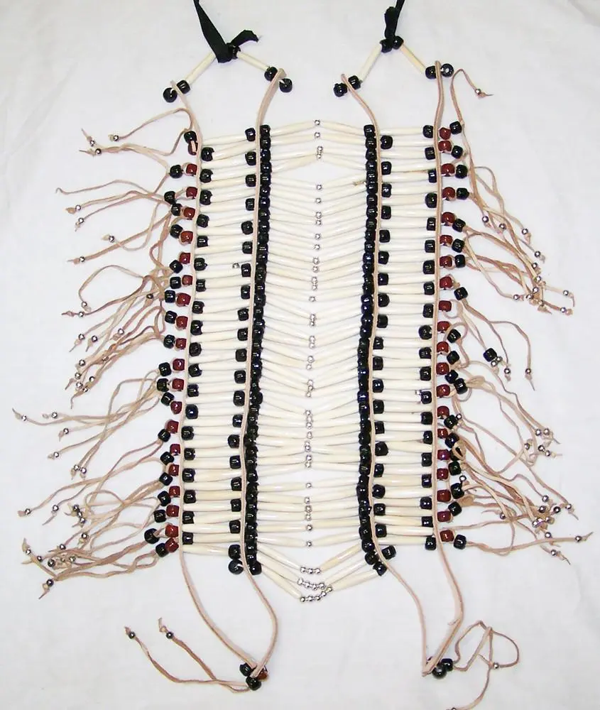 Large Indian Style Buffalo Bone Breast Chest Plate 3