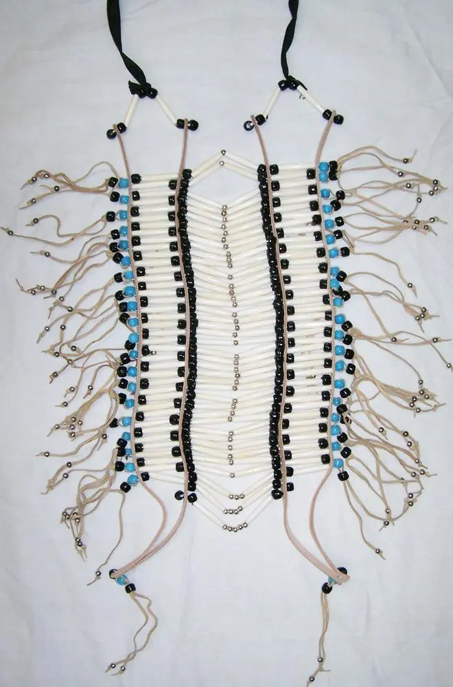 Large Indian Style Buffalo Bone Breast Chest Plate 1