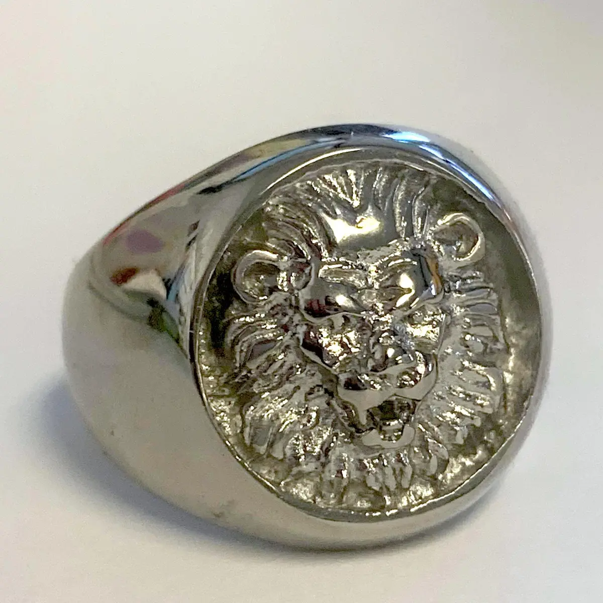 Silver King Lion Face Metal Biker Ring (Sold By The Piece) 1