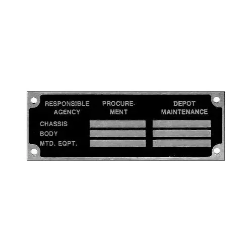 New Data Plate #18 - M37/M43 Responsible Agency 1