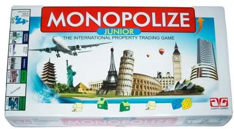 Monopolize Junior International Property Trading Board/Card Game For Kids, Girls, Boys And Family Ages 6+ Up 1