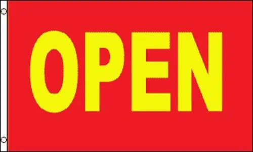 Red And Yellow Open (3Ft X 5Ft) Flag 1