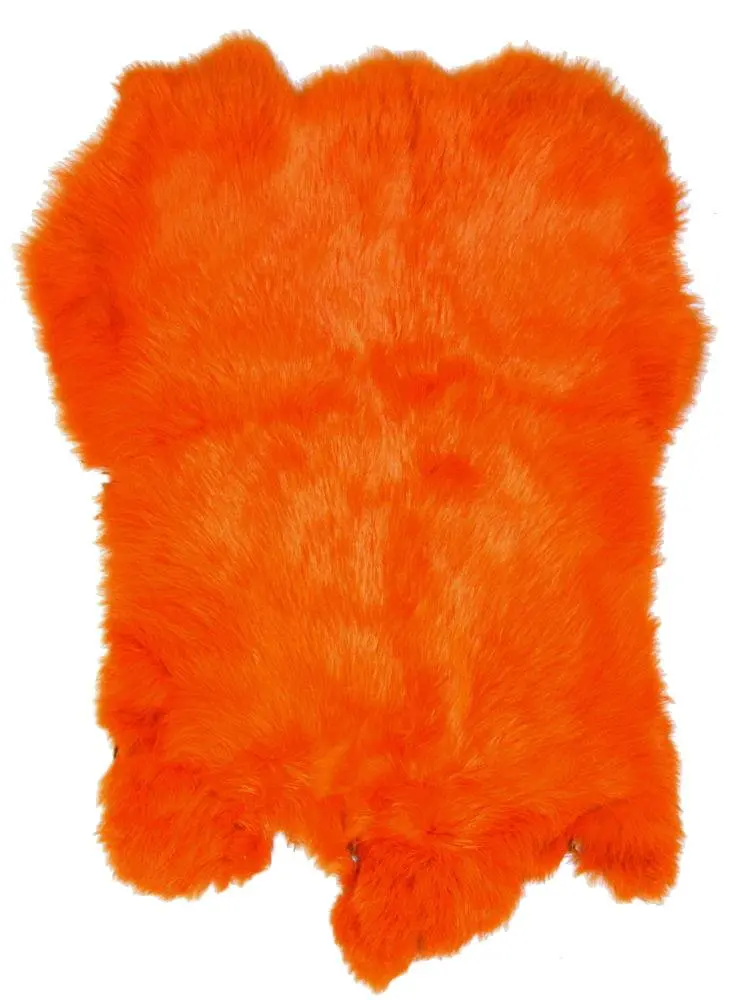Orange Dyed Color Rabbit Skin Pelt 1