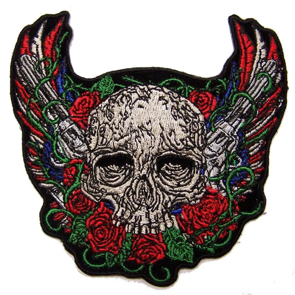 Inhouse Skull Guns Roses 4 Inch Embroidered Patch 1