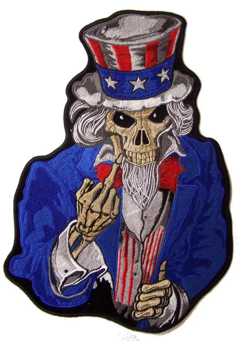 Jumbo Uncle Sam Middle Finger Embroidered Patch 12 Inch 1