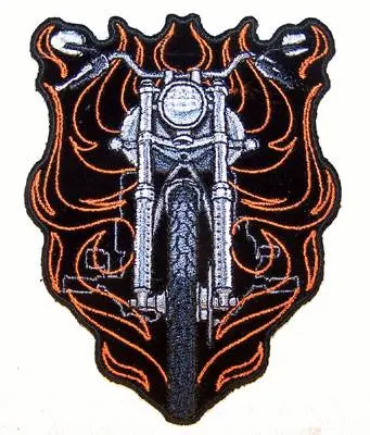 Motorcycle Front Flame Embroideried Patch 1