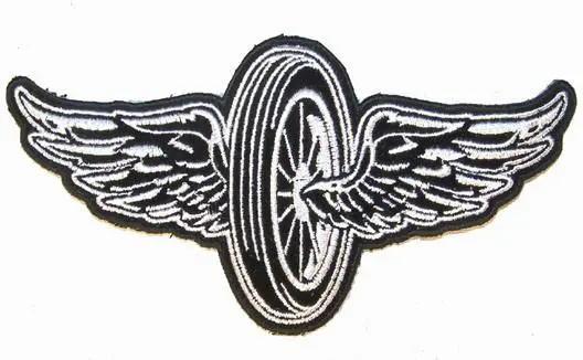 Motorcycle Wheel Wings 5 Inch Patch 1
