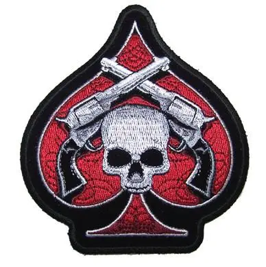 Spade Skull And Pistols Embroidered Patch 1