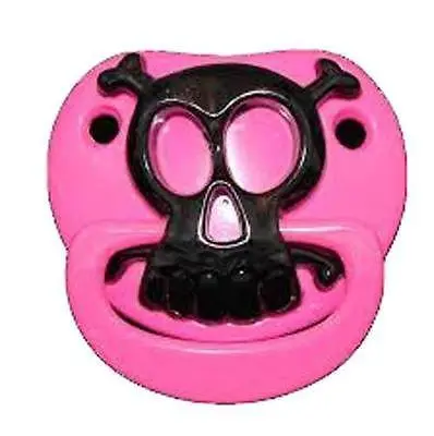 Pink Pirate Skull  Billy Bob Toddler Pacifier 1