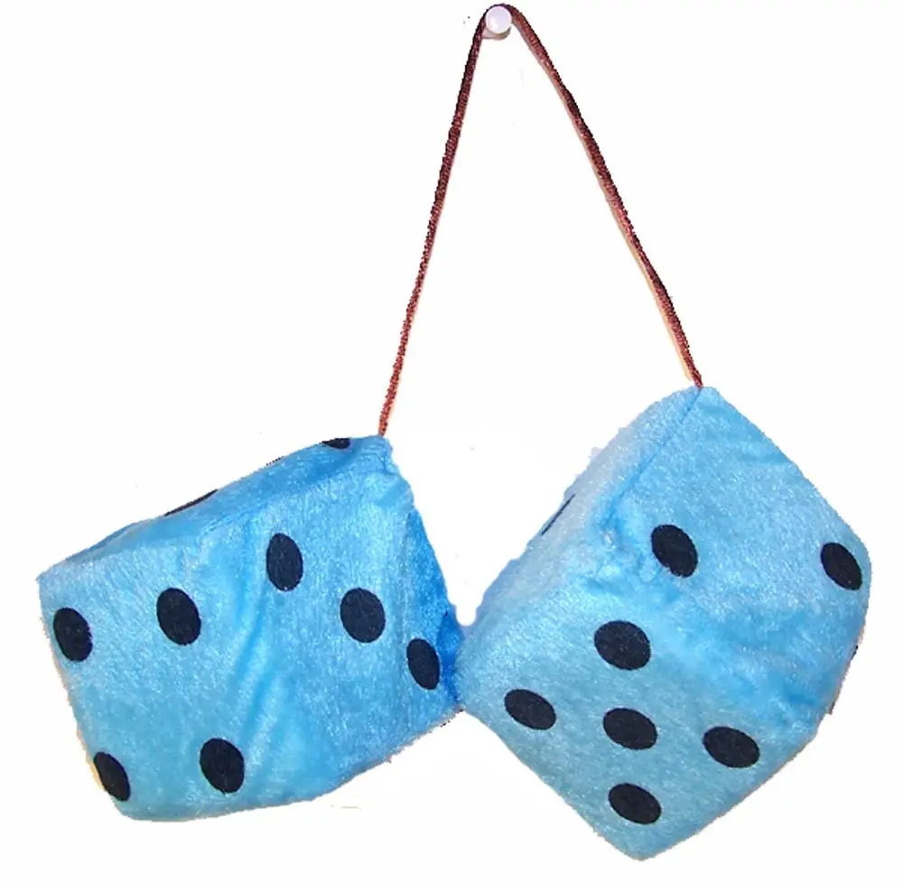 Large Blue Plush 3 Inch Dice 1