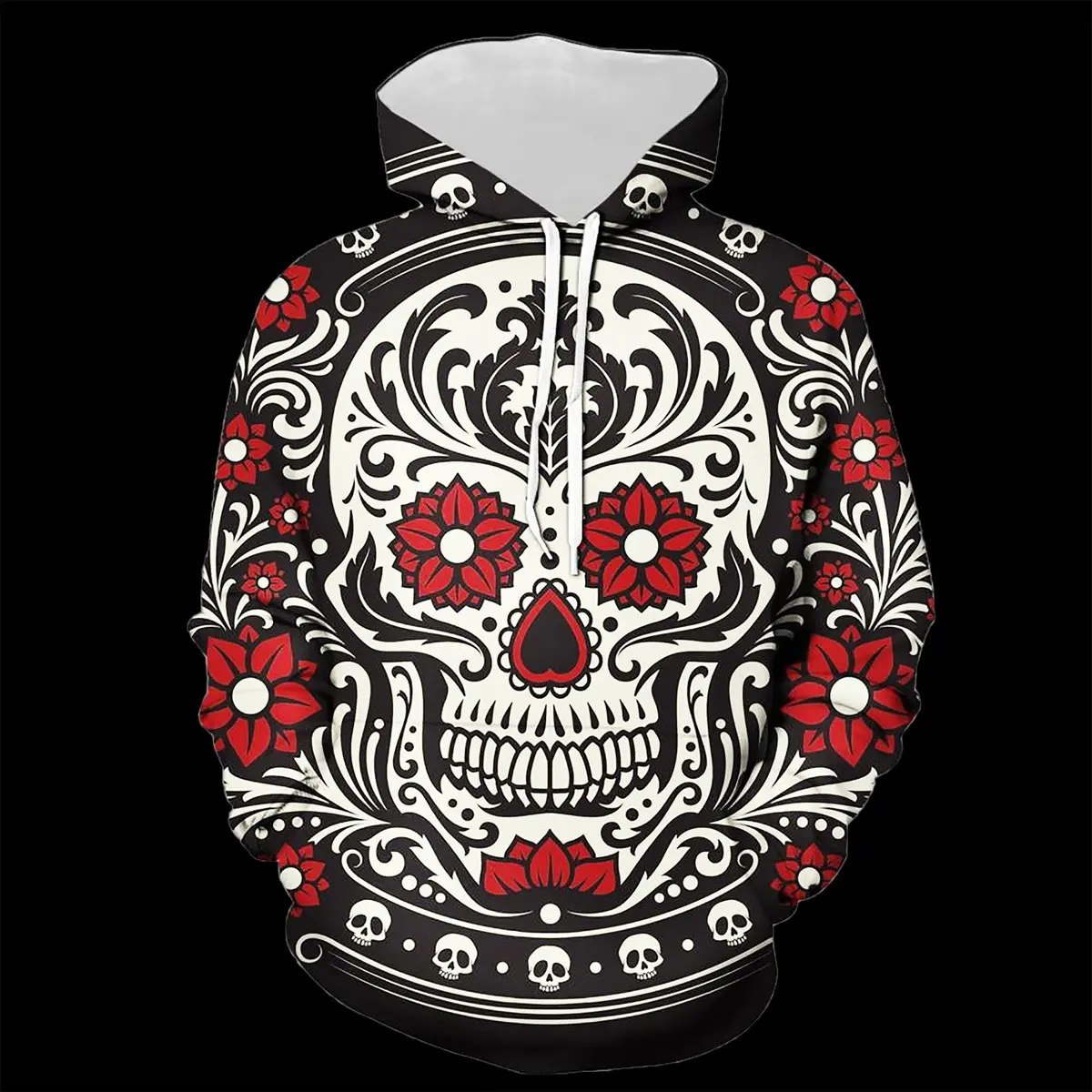 Flower Sugar Skull Hoodie 1