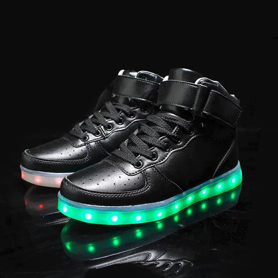 LED Light-Up Sneakers – Glow-in-the-Dark Unisex Athletic Shoes with Golden or Silver Accents - Image 4