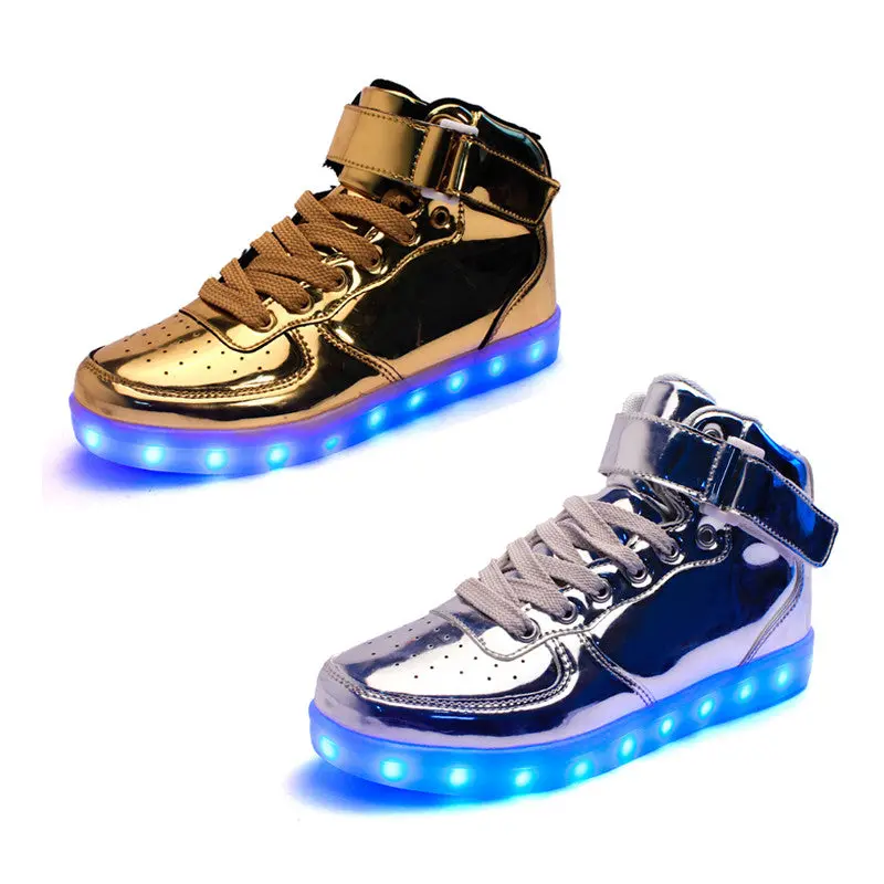 Golden / Silver Led Sneakers - Shoes 1