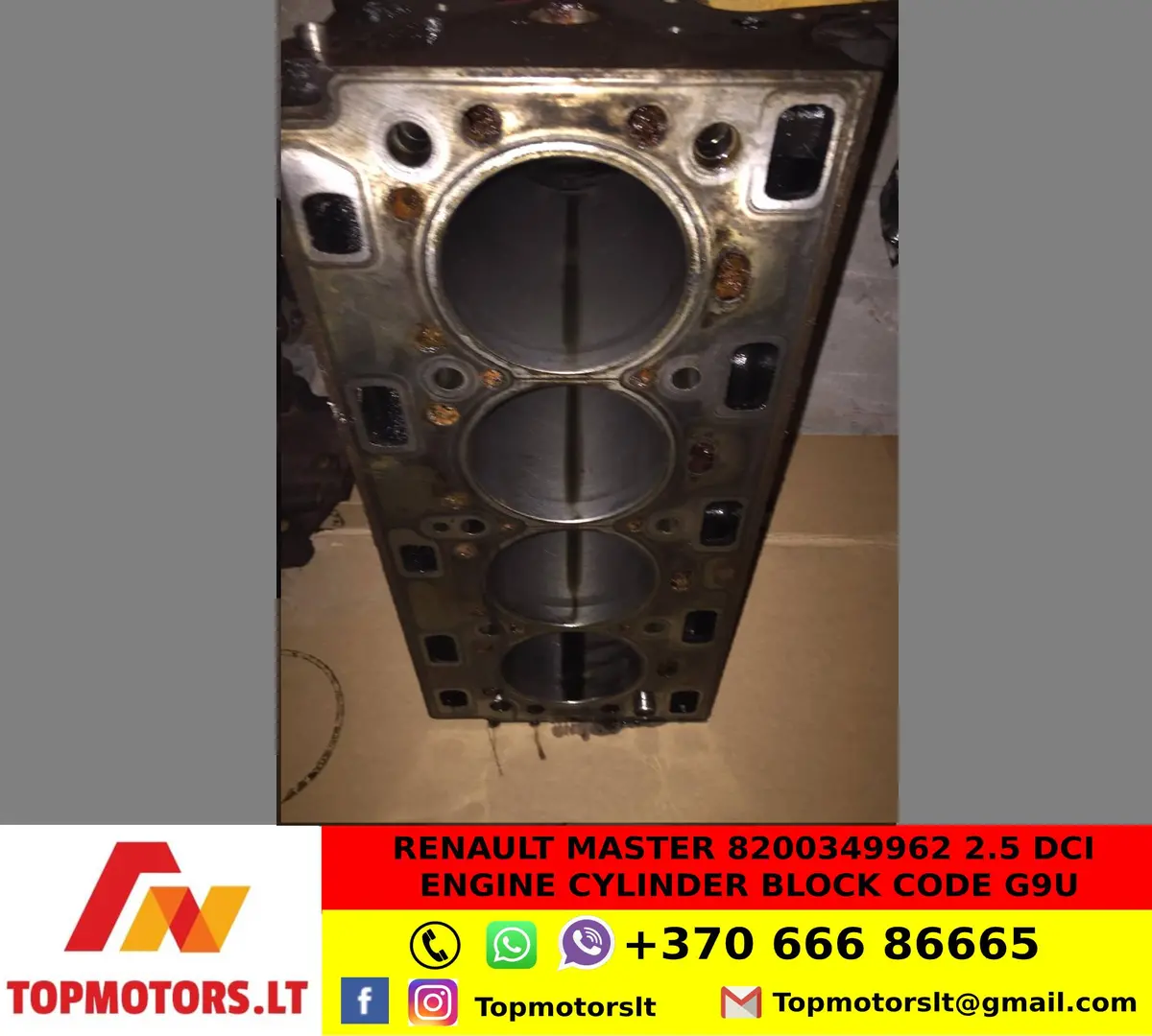 Renault Master 8200349962 2.5 Dci Engine Cylinder Block Code G9u 1