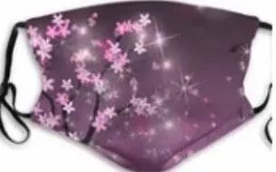 Purple Flower & Stars Reusable Washable Mask With Filter Included 1