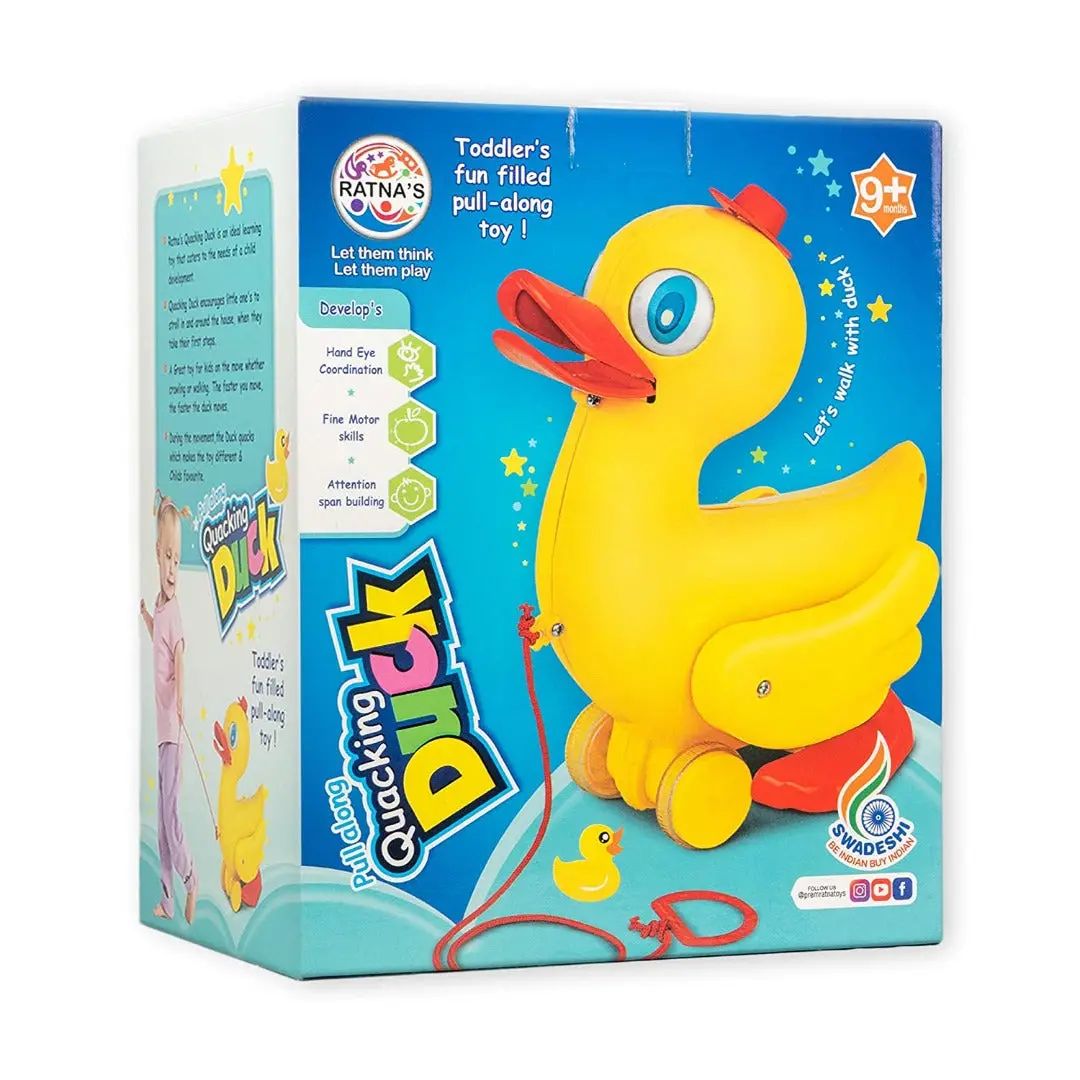 Ratnas Quacking Duck For Toddlers Fun Filled Pull Along Toy To Play & Learn To Walk 1