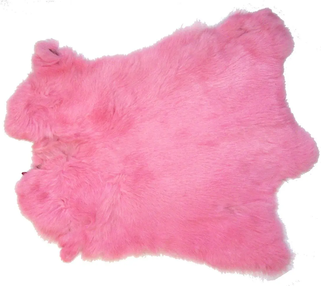 Light Pink Dyed Color Rabbit Skin Pelt 1