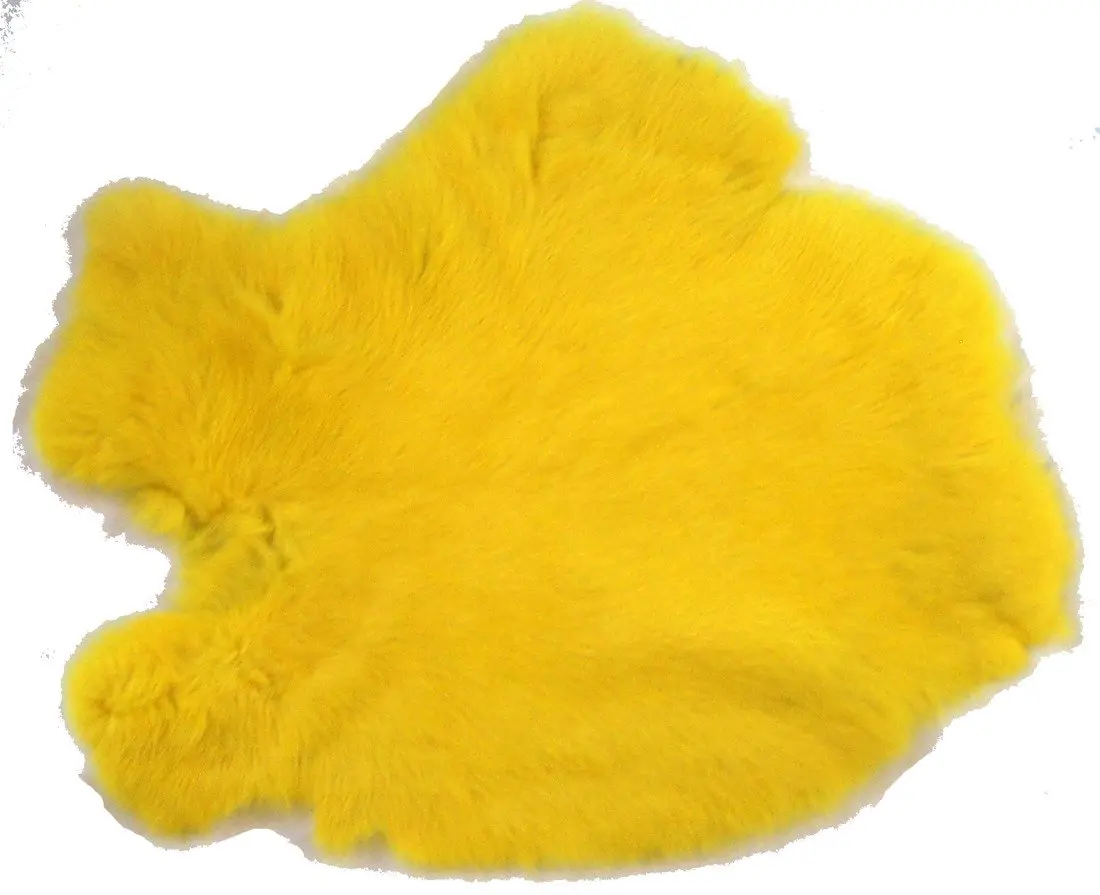 Yellow Dyed Color Rabbit Skin Pelt 1