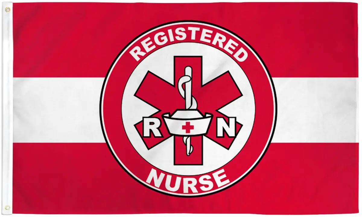 Registered Rn Nurse White Line (3Ft X 5Ft) Flag 1