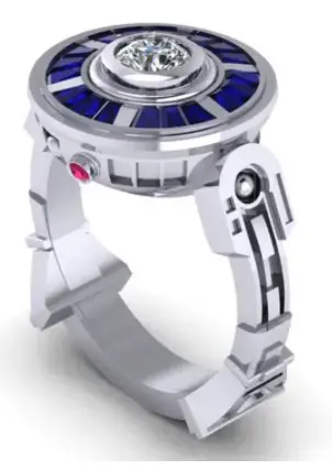 Space Robot Metal Biker Ring (Sold By The Piece) 1