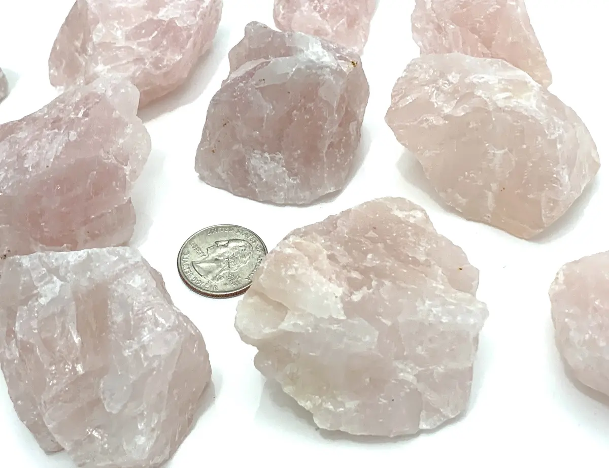 Rough Cut Rose Quartz Crystals 2"-2 1/2" Large Mineral Stones (Sold By The Piece Or Lot Of 4 ) 1