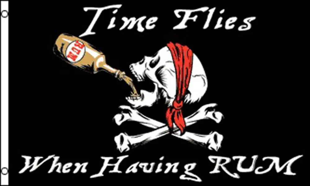 Time Flies When Your Having Rum (3Ft X 5Ft) Flag 1