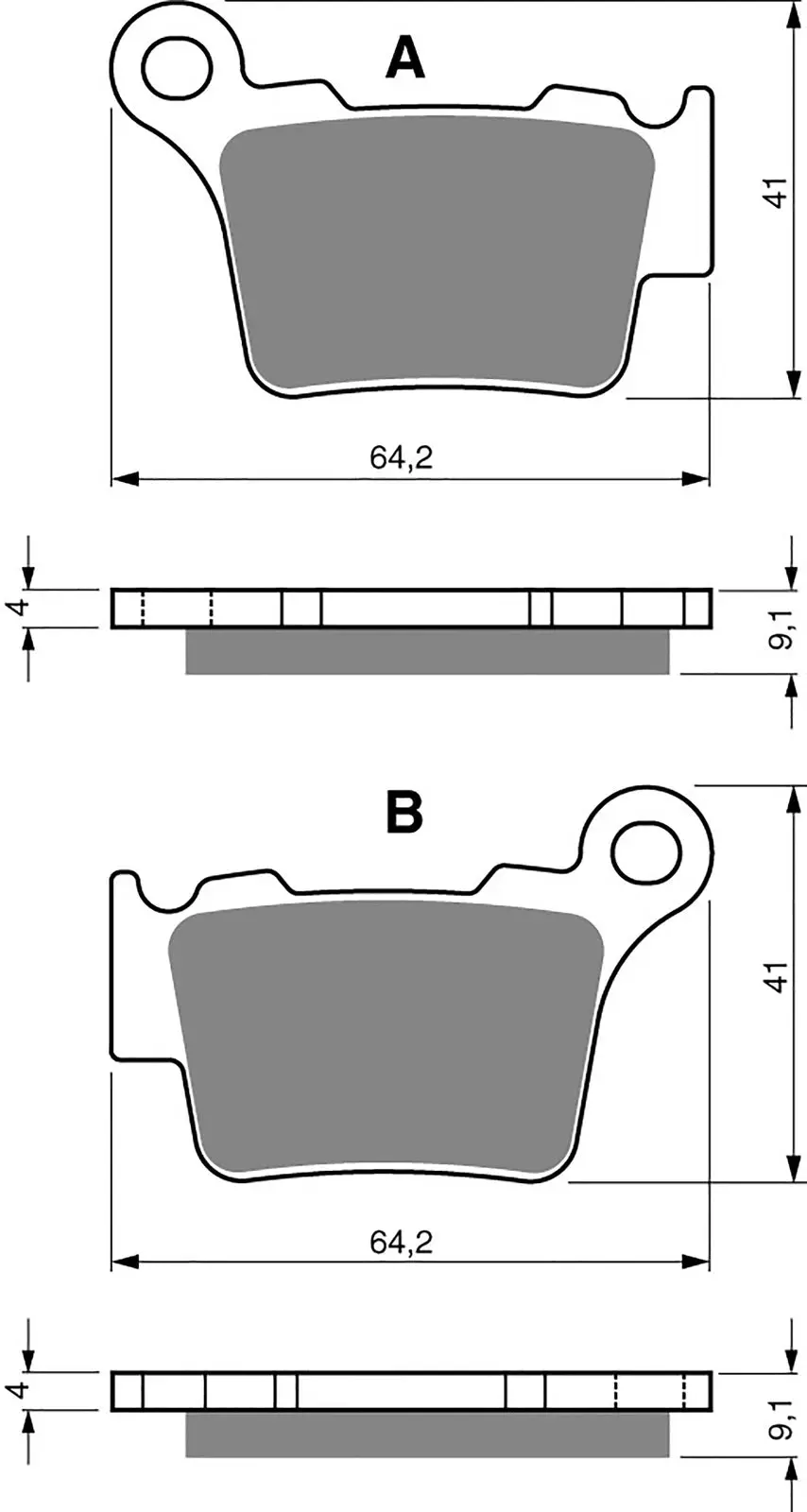 Gold Fren Ktm/Husqvarna/Gasgas/Stark Performance Rear Brake Pads Gf191 2