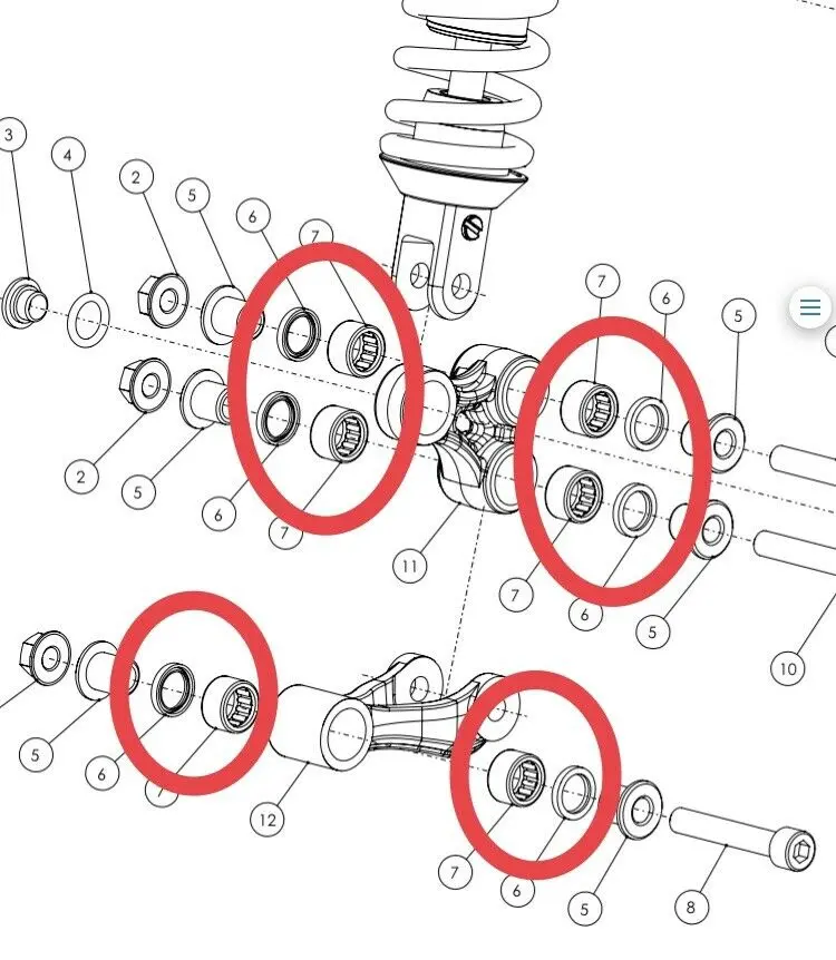Dab Products Trs Rear Shock Linkage Bearing & Seal Kit 2