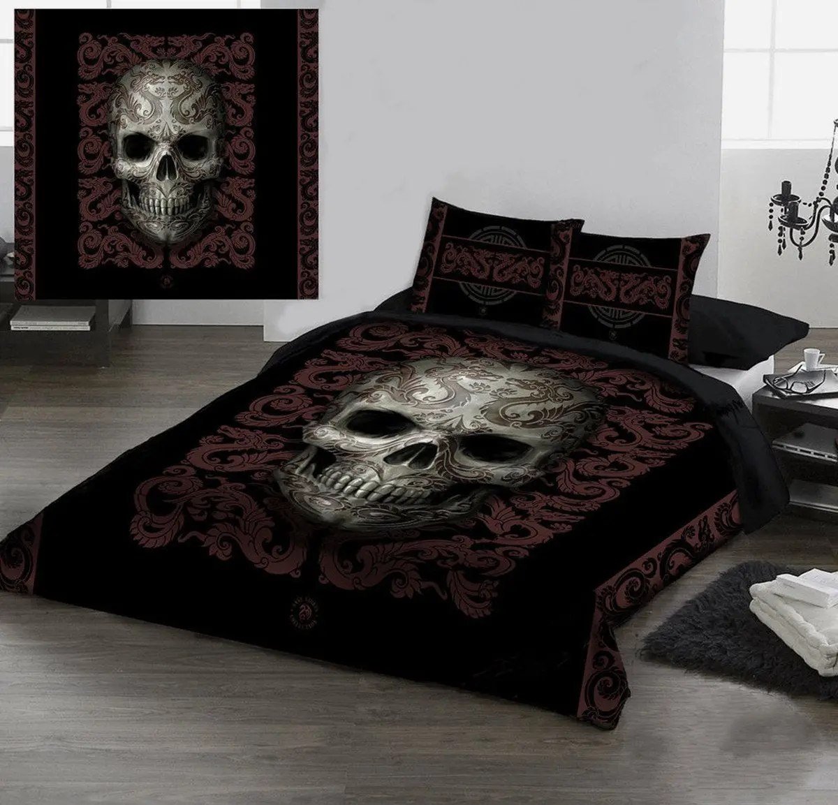 Skull Duvet Cover Set Dbl 2