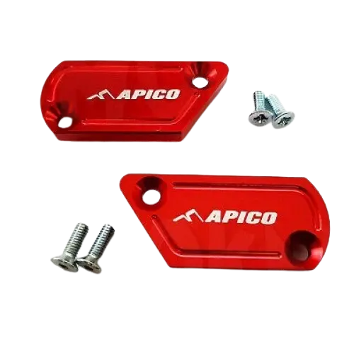 Apico Beta Rev3/Evo Grimeca Pattern Master Cylinder Covers & Screws Red 1Pr 1