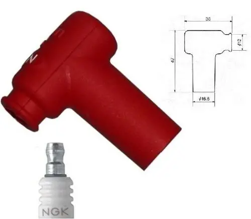 Ngk Rubber Spark Plug Cap Lb05emh Red 1