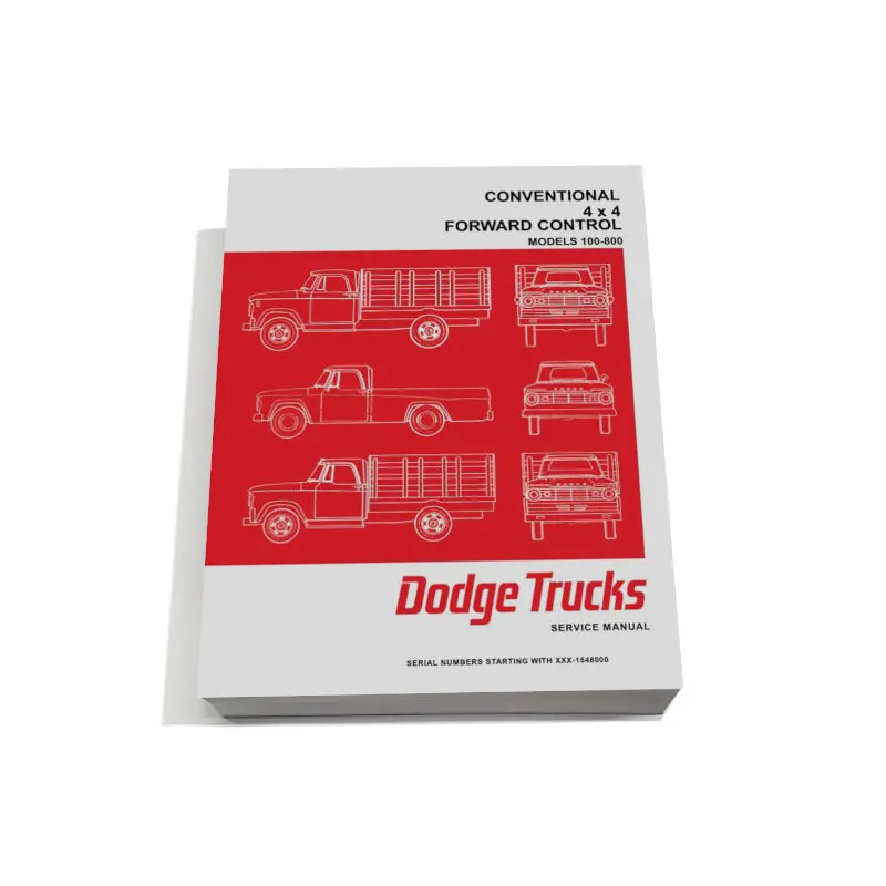 New 1966 Dodge Trucks Service Manual - Models 100-800 Conventional, 4X4, Forward Control - Rbk-508 1