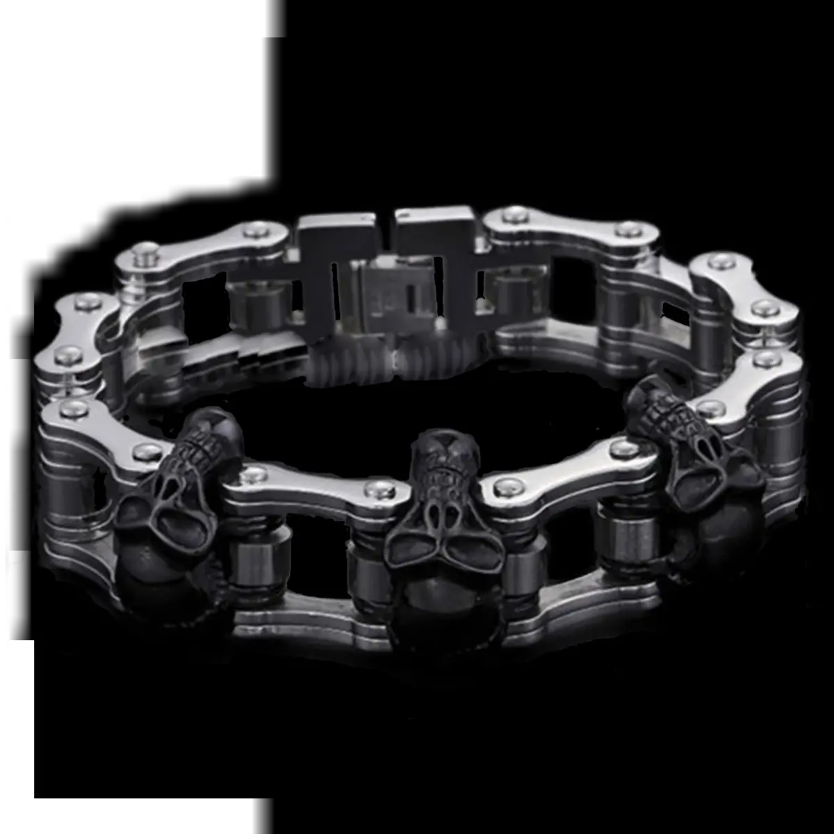 Silver Skull Biker Chain 2