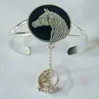 Horse Head Slave Cuff Bracelet With Ring On Chain 1