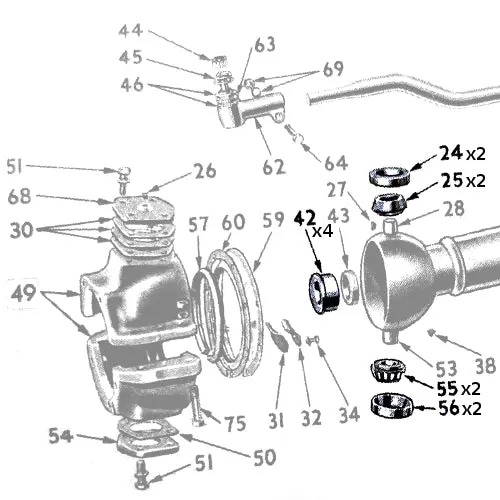 New 1940 Vc 1/2 Ton 4X4 Front Steering Knuckle Bearing Set - Fskbs10-6 1