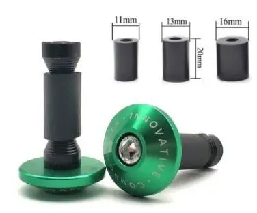 Trials Motox Enduro Trail Handlebar Bar End Plugs Green 12-18Mm 1