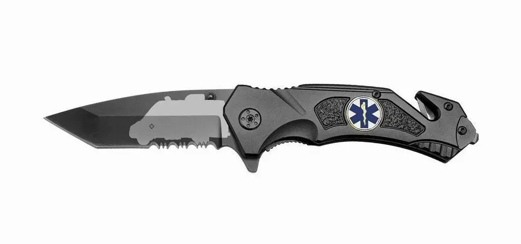 Ems With Ambulance Folding Lock Blade Knife 1
