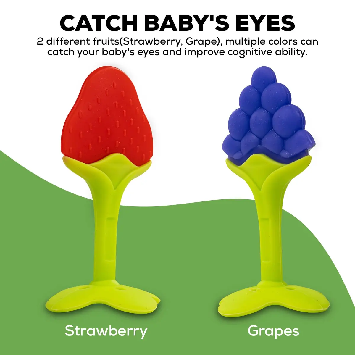 Natural Silicone Teether For Babies, Non-Toxic Food Grade, Bpa-Free Silicone Teether For Infants, Freeze Safe Easy Teething & Chewing Play Toys. 1