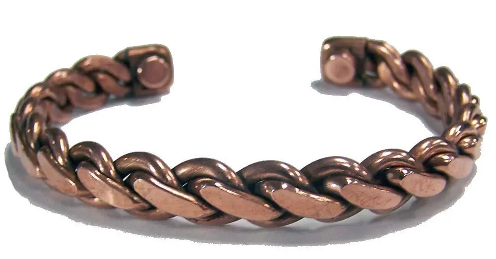 Heavy Pure Copper 38 Gram Braided Magnetic Cuff Bracelet 1