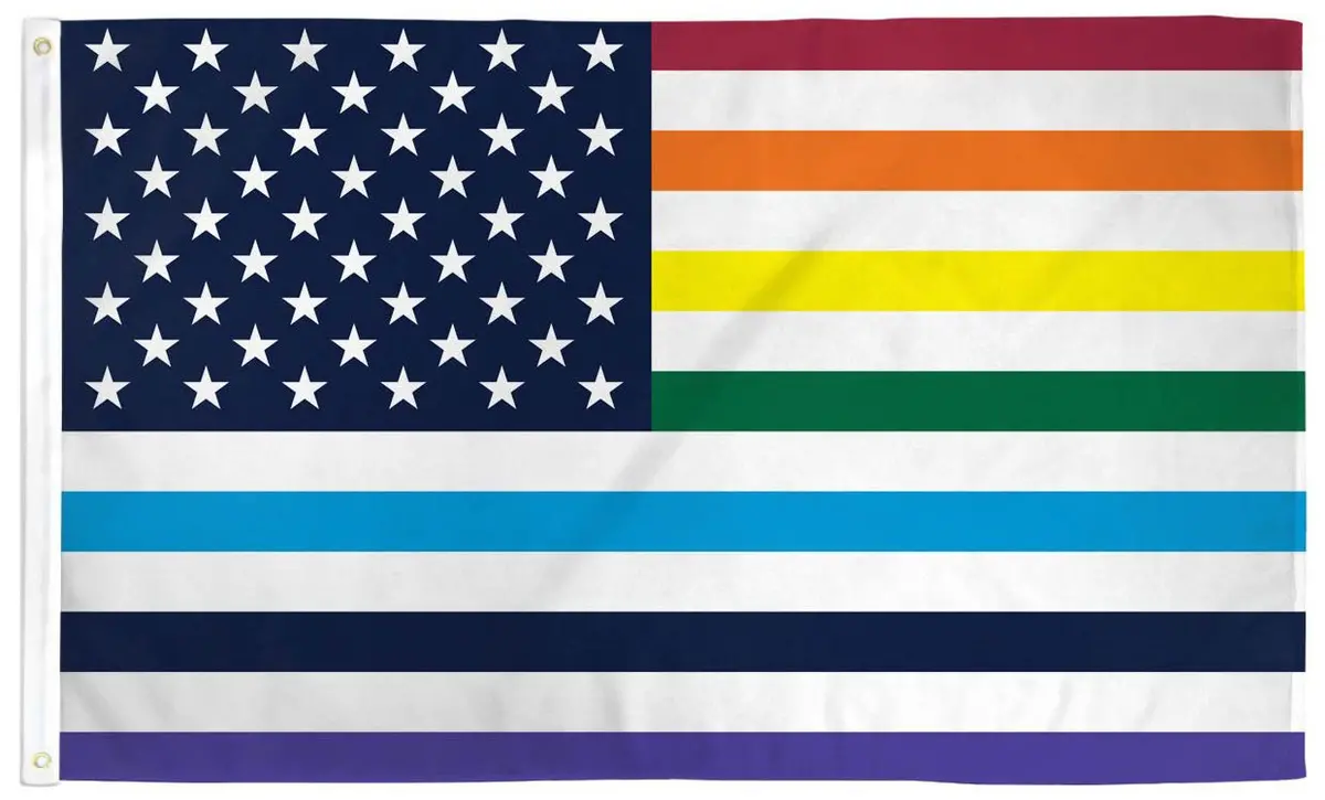 American Old Glory Rainbow Pride (3Ft X 5Ft) Flag 1
