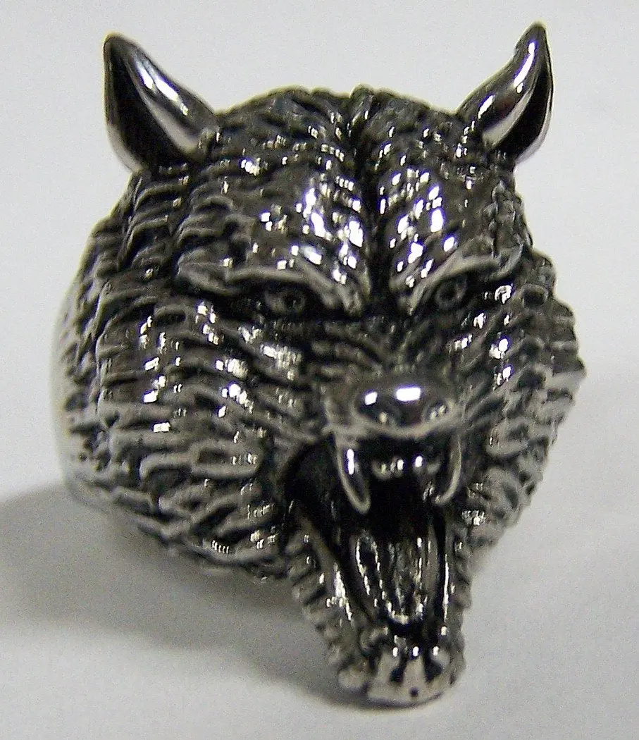 Werewolf Head Wolf Stainless Steel Biker Ring 1