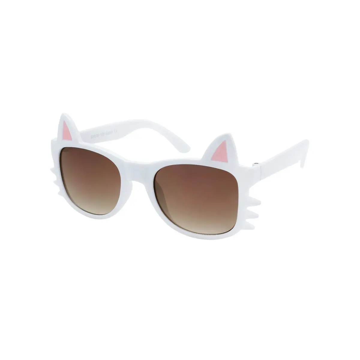 White Dazey Shades Tween Cat Shape Fashion Sunglasses With Case ( Sold By The Piece) 1