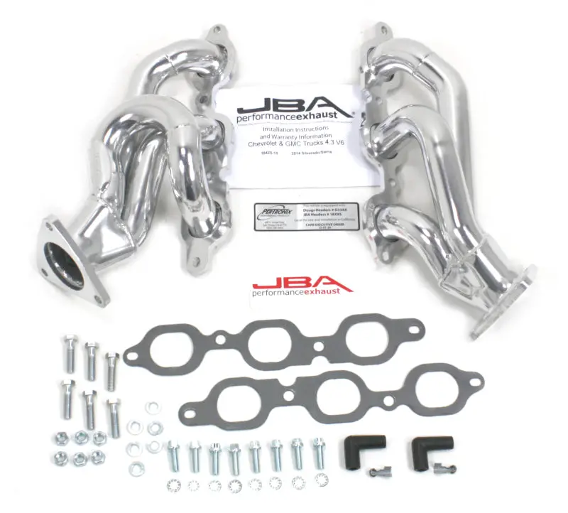 Jba Silver Ceramic-Coated Header For Gm Trucks – 14–20 Models, 4.3L V6, 1-5/8" Primary Tubes, Cat4Ward Design 1
