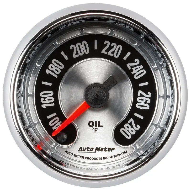 Autometer American Muscle Oil Temperature Gauge – 2-1/16" Full-Sweep Digital Stepper, 140–280°F Range 1