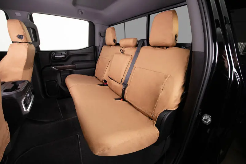 Covercraft Custom-Fit Polycotton Seat Covers For 2020–2024 Toyota Highlander – Tan, Front Row Only 1
