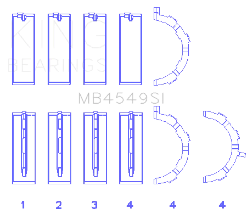 King Engine Bearings Main Bearing Set For Ford Ecoboost 3.5L V6 – Oversize +0.50Mm 1