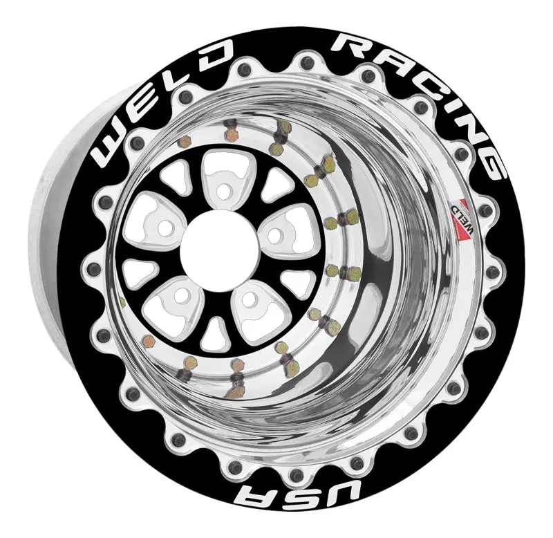 Weld V-Series 15X10 / 5X4.5 Bp / 7In. Bs Black Wheel - Black Single Beadlock Mt 1