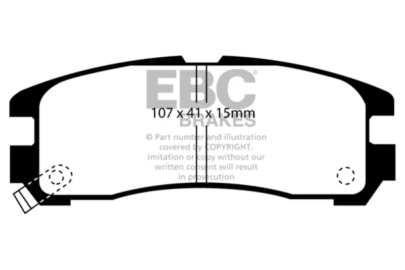 Ebc Yellowstuff Rear Brake Pads – Compatible With 1995–1999 Chrysler Sebring Coupe 2.0L 1