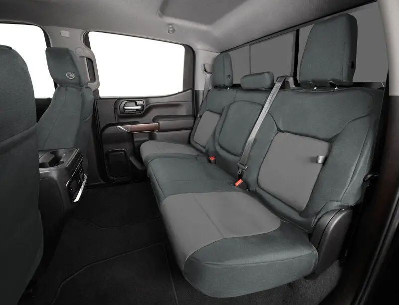 Covercraft Endura Precisionfit Front-Row Seat Covers For 2021–2024 Chevrolet Tahoe — Charcoal/Silver Two-Tone 1