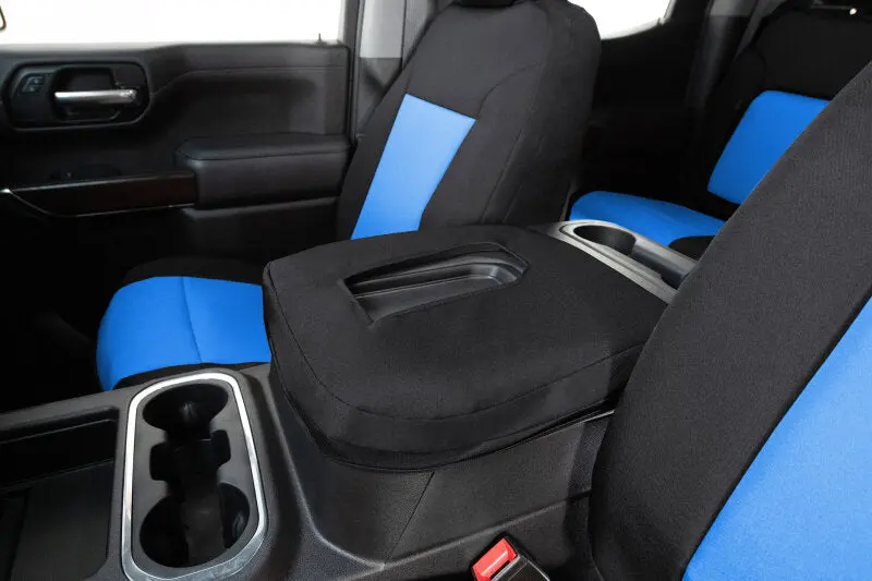 Covercraft Endura Precisionfit Front Row Seat Covers – Blue/Black, Custom Fit For 2016–2024 Chevrolet Express & Gmc Savana 1
